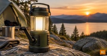 Campinglampe mit Kurbel